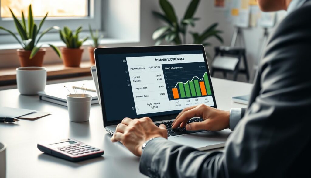 simulação de parcelamento de compras
